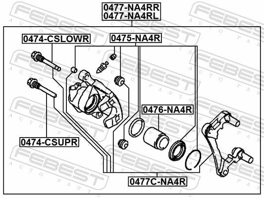 0477CNA4R Brake Caliper Bracket Set FEBEST 0477C-NA4R review and test