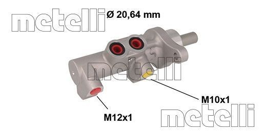 METELLI 05-0846 Brake master cylinder D1: 20,64 mm, Aluminium