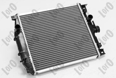 ABAKUS 050-017-0007 Engine radiator Aluminium, 350 x 328 x 16 mm, Manual Transmission