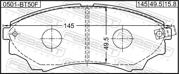 FEBEST Brake pad kit 0501-BT50F