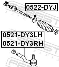 FEBEST Outer tie rod 0521-DY3LH for Mazda 2 DH