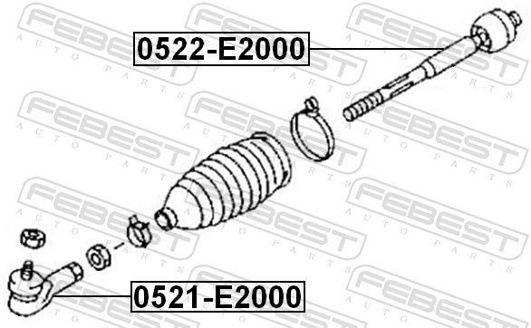FEBEST Outer tie rod 0521-E2000 for MAZDA E-Series