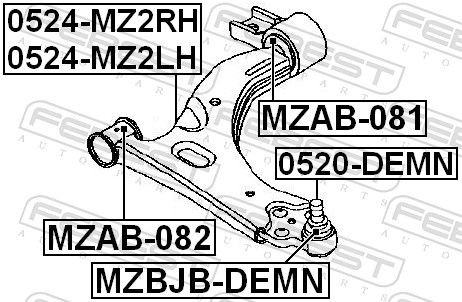 0524MZ2RH Track control arm FEBEST 0524-MZ2RH review and test