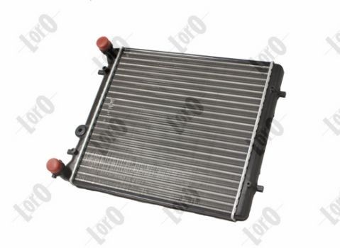 ABAKUS 053-017-0013 Engine radiator Aluminium, for vehicles without air conditioning, 430 x 416 x 23 mm, Manual Transmission