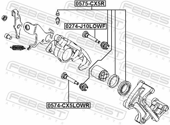 FEBEST Brake Caliper Rebuild Kit 0575-CX5R for MAZDA CX-5