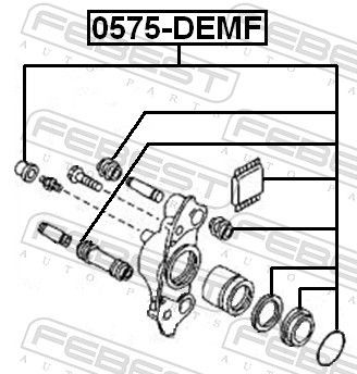 FEBEST Brake Caliper Rebuild Kit 0575-DEMF for MAZDA 121, DEMIO
