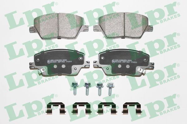 LPR 05P1952K Brake pad set with bolts/screws, with accessories
