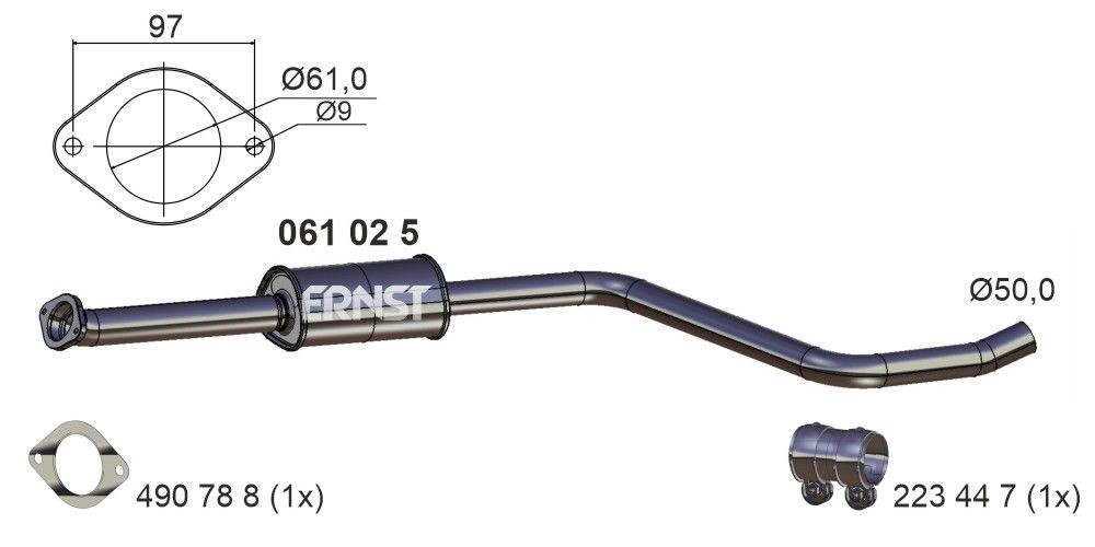 ERNST 061025 Middle exhaust pipe Opel Astra j Estate 1.4 LPG 140 hp Petrol/Liquified Petroleum Gas (LPG) 2013 price