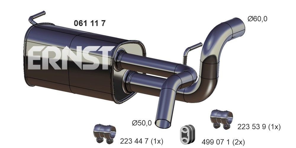 ERNST 061117 Exhaust silencer Opel Astra J Saloon 1.7 CDTI 110 hp Diesel 2012 price
