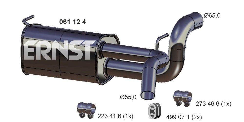 ERNST 061124 Exhaust silencer Opel Astra j Estate 1.6 CDTi 136 hp Diesel 2015 price