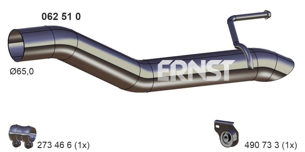 ERNST 062510 Exhaust pipes OPEL ZAFIRA 2005 in original quality