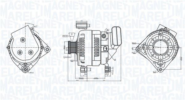 063377578010 MAGNETI MARELLI Generator BMW 12V, 170A, Ø 49 mm