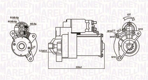 Original MAGNETI MARELLI MQS594 Engine starter motor 063720594010 for FIAT DUCATO