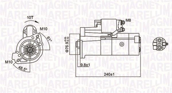 Mitsubishi PAJERO / SHOGUN SPORT Starter motor MAGNETI MARELLI 063721221010 cheap