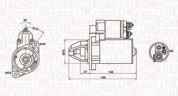 Mercedes C-Class Starter motors 8677628 MAGNETI MARELLI 063721283010 online buy