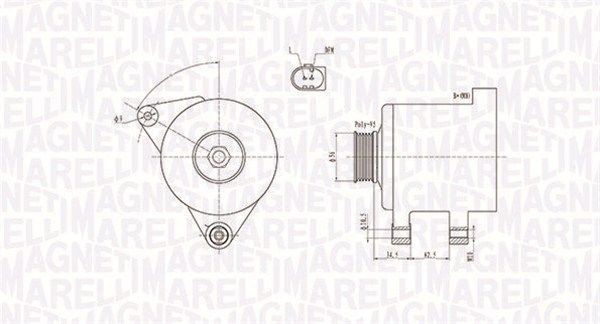 Original MAGNETI MARELLI MQA1546 Generator 063731546010 for VW PASSAT