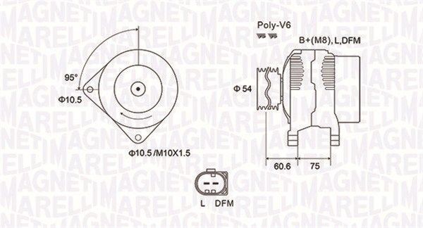 Original MAGNETI MARELLI MQA1757 Generator 063731757010 for BMW X1