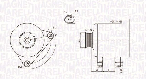 Original MAGNETI MARELLI MQA1782 Generator 063731782010 for VW TRANSPORTER