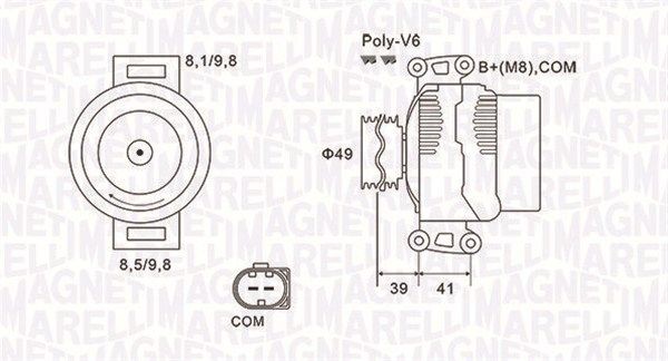 Original MAGNETI MARELLI MQA1953 Generator 063731953010 for BMW 7 Series