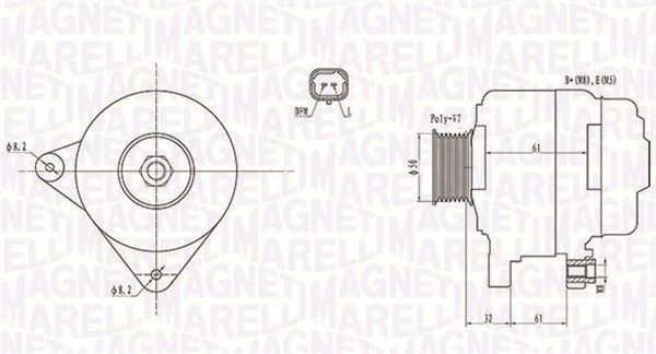 Original MAGNETI MARELLI MQA1959 Generator 063731959010 for RENAULT VEL SATIS