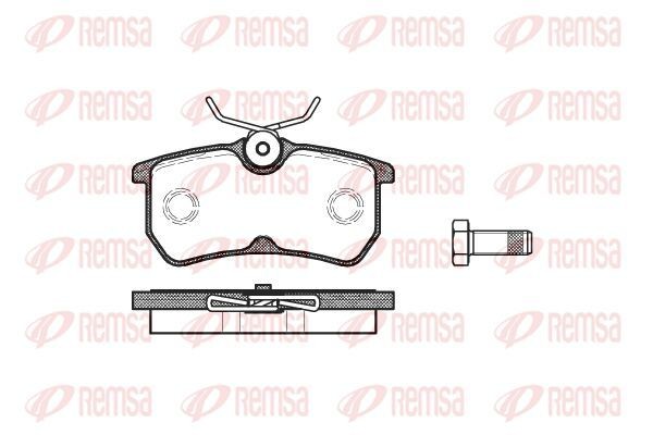 KAWE 0693 00 Brake pad set Rear Axle, with adhesive film, with bolts/screws, with accessories, with spring