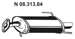 08.313.84 EBERSPÄCHER Exhaust muffler SMART Rear, Length: 650mm