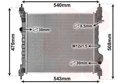08012702 VAN WEZEL Radiators CHEVROLET Aluminium, 450 x 385 x 15 mm, Brazed cooling fins