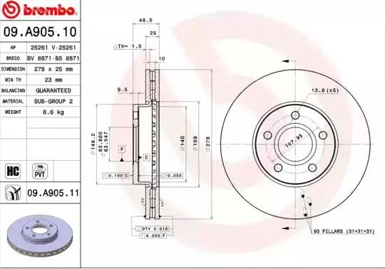 09A90511 Brake disc BREMBO 09.A905.11 review and test