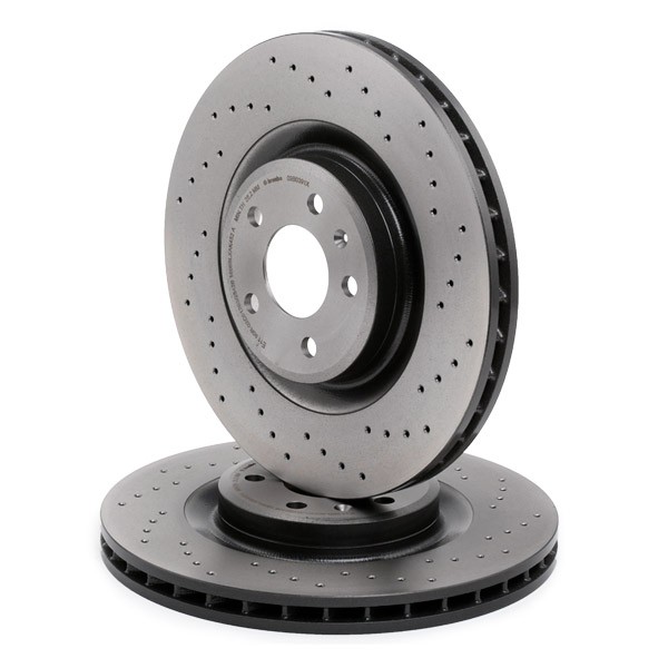 BREMBO 09.B039.1X Brake rotor 345x29,5mm, 5, perforated/vented, Coated, High-carbon