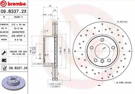 09B3372X Brake disc BREMBO 09.B337.2X review and test