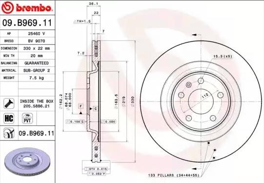 09B96911 Brake disc BREMBO 09.B969.11 review and test