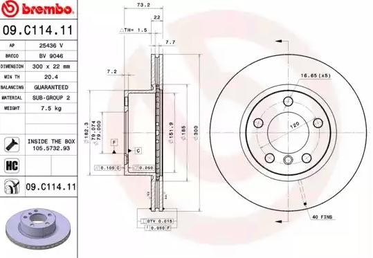 09C11411 Brake disc BREMBO 09.C114.11 review and test