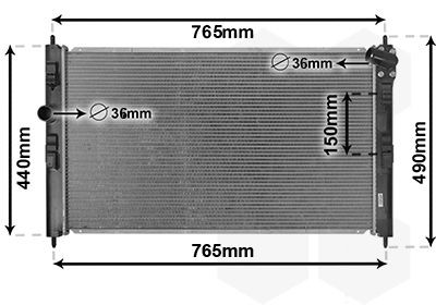 09012709 VAN WEZEL Radiators PEUGEOT Aluminium, 700 x 405 x 15 mm, Brazed cooling fins