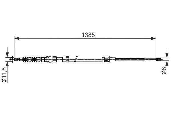 Great value for money - BOSCH Hand brake cable 1 987 482 584