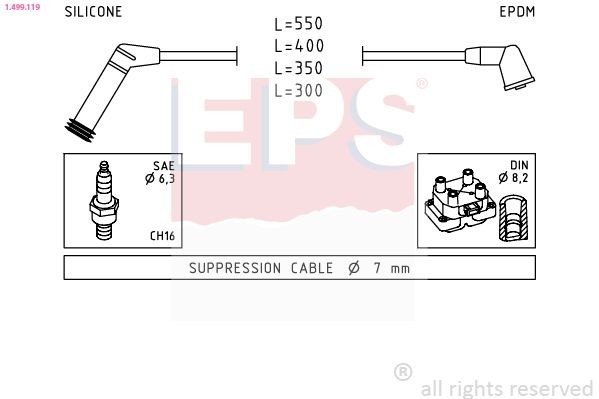 FACET 4.7119 EPS 1.499.119 Ignition Cable Kit 27501 22B00