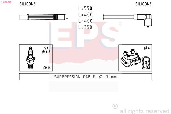 EPS 1.499.229 Ignition Cable Kit Made in Italy - OE Equivalent