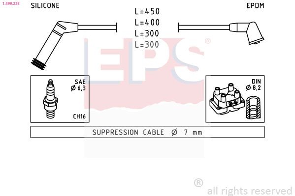 EPS 1.499.235 Ignition Cable Kit Made in Italy - OE Equivalent