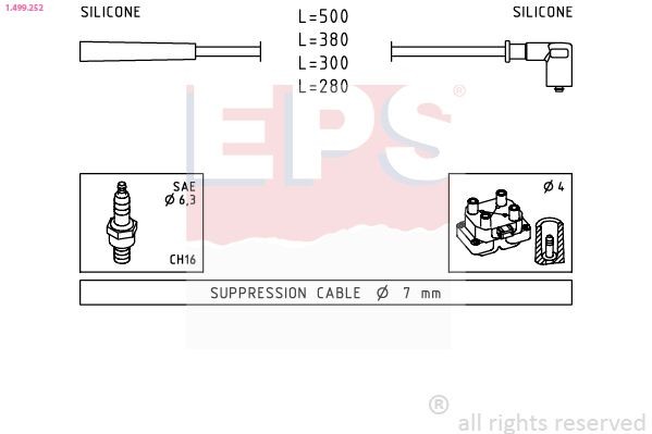 EPS 1.499.252 Ignition Cable Kit Made in Italy - OE Equivalent