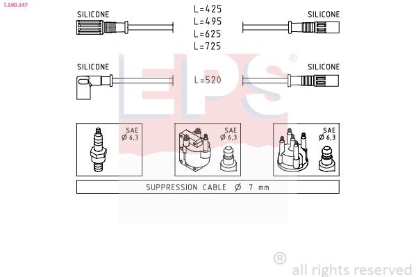 FACET 4.8347 EPS Bosch SPi 1.500.347 Ignition Cable Kit 7637166