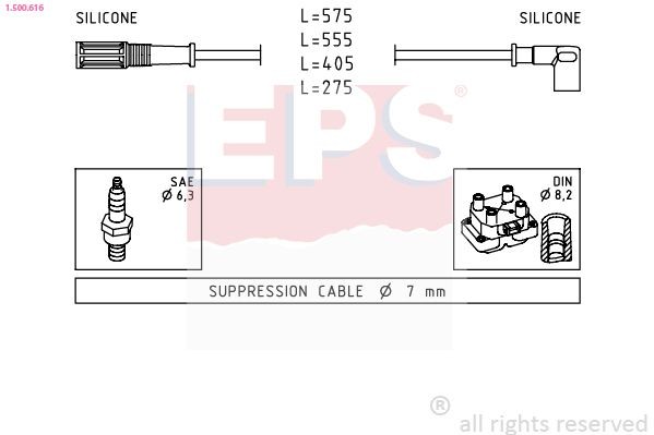 FACET 4.8587 EPS Made in Italy - OE Equivalent Ignition Lead Set 1.500.587 buy