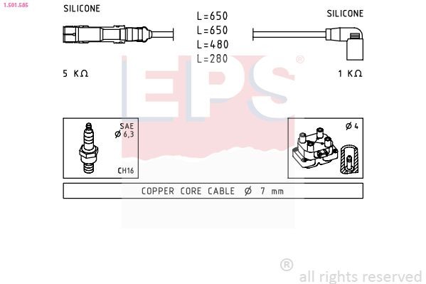 EPS Ignition Cable Kit 1.501.585 Volkswagen MULTIVAN 2022