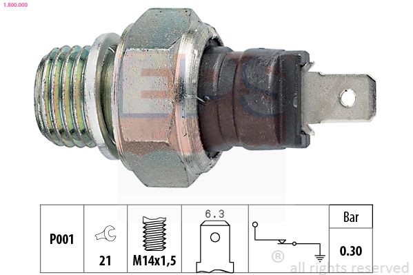 EPS 1.800.000 Oil Pressure Switch M14x1,5, Made in Italy - OE Equivalent