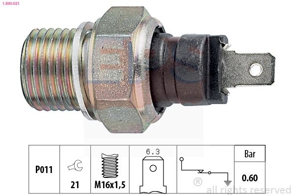 EPS 1.800.021 Oil pressure switch PEUGEOT 309 1987 in original quality