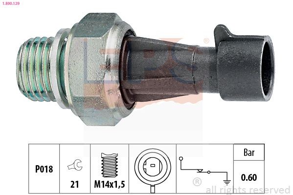 EPS 1.800.129 Oil Pressure Switch M14x1,5, 1 bar, Made in Italy - OE Equivalent
