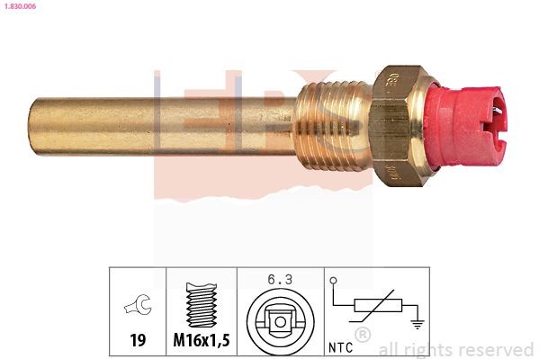 EPS 1.830.006 Oil temperature sensor M16x1,5, Made in Italy - OE Equivalent