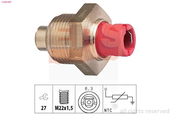 EPS 1.830.087 Oil temperature sensor M22x1,5, Made in Italy - OE Equivalent