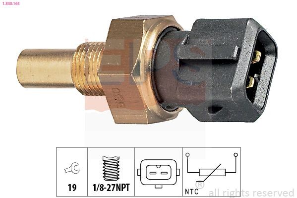 Coolant temperature sensor EPS Made in Italy - OE Equivalent, red - 1.830.165