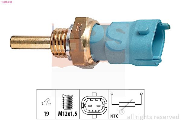 EPS 1.830.239 Oil temperature sensor M12x1,5, without connector parts, Made in Italy - OE Equivalent