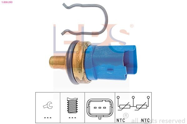 EPS 1.830.293 Sensor, coolant temperature Made in Italy - OE Equivalent, blue