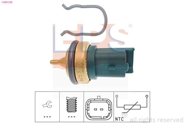 EPS 1.830.328 Sensor, coolant temperature Made in Italy - OE Equivalent, brown